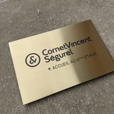 Plaque Laiton 400x300mm - Texte évidé dans la matière