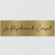 Plaque Inox plaqué or brossé 700x200mm - Fraisage + remplissage peinture noire