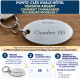 Porte clés Aluminium anodisé gris - Gravure laser - 63x34mm - Ep5mm