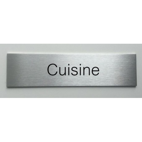 Plaque de porte d'intérieur inox brossé "Cuisine" - 150x50 ou 200x50