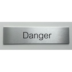 Plaque de porte d'intérieur inox brossé "Danger" - 150x50 ou 200x50