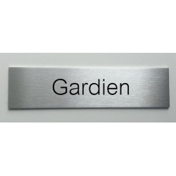 Plaque de porte d'intérieur inox brossé "Gardien" - 150x50 ou 200x50