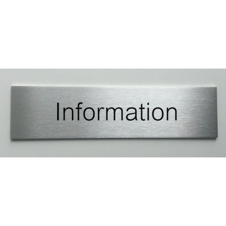 Plaque de porte d'intérieur inox brossé "Information" - 150x50 ou 200x50