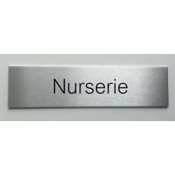 Plaque de porte d'intérieur inox brossé "Nurserie" - 150x50 ou 200x50