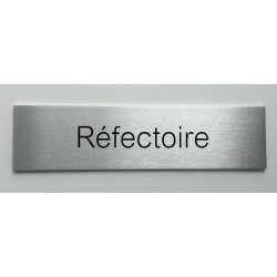 Plaque de porte d'intérieur inox brossé "Réfectoire" - 150x50 ou 200x50