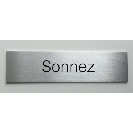Plaque de porte d'intérieur inox brossé "Sonnez" - 150x50 ou 200x50