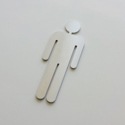 Pictogramme Inox homme toilettes - 10 / 15cm