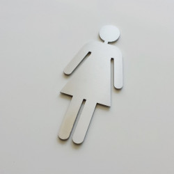 Pictogramme Inox femme toilettes - 10 / 15cm