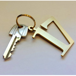 Porte clés chiffres hôtels - Laiton brossé - 5cm ep2mm