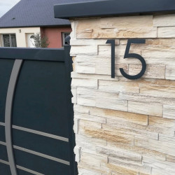 LUTER 1 Pièce Numéro de Maison Métal Numéro 0 Style Moderne Flottant Numéros de Porte Noirs pour l'Adresse La Boîte Aux Lettres La Maison à l'Extérieur 