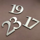 Design numéro assemblé - Inox brossé - Numéro au choix - Taille 3, 5, 7 ou 10cm