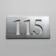 Design assemblé - Numéro Chambre Hôtel - Inox brossé - Taille 3, 5, 7 ou 10cm