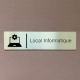 Plaque de porte d'intérieur inox brossé "Salle Informatique" - 200x50