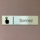 Plaque de porte d'intérieur inox brossé "Sonnez" - 200x50