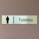 Plaque de porte d'intérieur inox brossé "Toilettes hommes" - 200x50