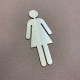 Pictogramme Inox femme toilettes - 10 / 15 / 20 / 30cm - Epaisseur 2mm