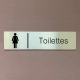 Plaque de porte d'intérieur inox brossé "Toilettes femmes" - 200x50