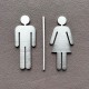 Pictogramme homme + femme + barre centrale toilettes - 10/15cm