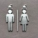 Pictogramme douche homme + femme + barre centrale toilettes - 10/15cm