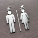 Pictogramme douche homme + femme + barre centrale toilettes - 10/15cm