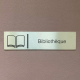Plaque de porte d'intérieur inox brossé "Bibliothèque" - 200x50