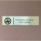 Plaque de porte d'intérieur inox brossé "Interdiction de fumer et de vapoter" - 200x50