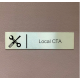 Plaque de porte d'intérieur inox brossé "Local CTA" - 200x50