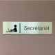 Plaque de porte d'intérieur inox brossé "Secrétariat Bureau" - 200x50