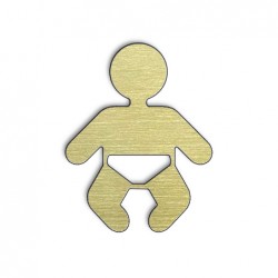 Pictogramme Laiton enfant (logo bébé) - Table à langer - 5.5 / 8.5cm