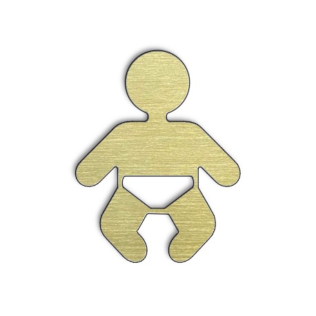 Pictogramme Laiton enfant (logo bébé) - Table à langer - 5.5 / 8.5cm