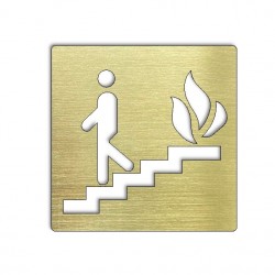 Pictogramme escalier en cas d'incendie - 100x100 ou 150x150