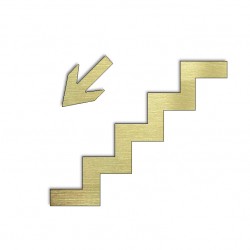Pictogramme laiton Escalier qui descend vers la gauche   - 10 / 15 / 20 / 30cm - Epaisseur 2mm