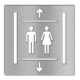 Pictogrammes ascenseur inox homme femme - 100x100 ou 150x150mm - Epaisseur 2mm