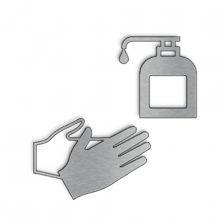 Pictogramme Inox "Distributeur de savon" - 10 / 15 / 20 / 30cm - Epaisseur 2mm