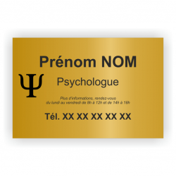 Plaque psychologue en aluminium – 30 x 20 cm
