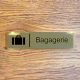 Plaque de porte d'intérieur inox brossé "Bagagerie" - 200x50