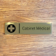 Plaque de porte d'intérieur inox brossé "Cabinet médical" - 200x50