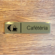 Plaque de porte d'intérieur inox brossé "Cafétéria" - 200x50