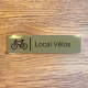 Plaque de porte d'intérieur inox brossé "Local vélos" - 200x50