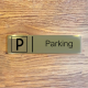 Plaque de porte d'intérieur inox brossé "Parking" - 200x50