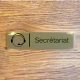 Plaque de porte d'intérieur inox brossé "Secrétariat" - 200x50