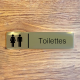 Plaque de porte d'intérieur inox brossé "Toilettes Homme Femme" - 200x50