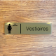 Plaque de porte d'intérieur inox brossé "Pictogramme vestiaire femmes" - 200x50