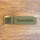 Plaque de porte d'intérieur inox brossé "Buanderie" - 200x50