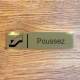 Plaque de porte d'intérieur inox brossé "Poussez 2" - 200x50